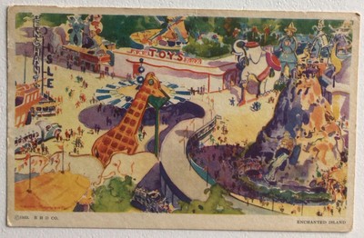 Enchanted Island Century Of Progress Worlds Fair Postcard #m