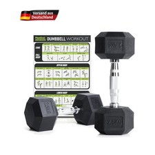 Hexagon Hanteln Set 2.5-30 kg Gummiert ergonomischer Griff Kunststoff