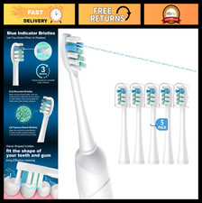 5 Pack Replacement Toothbrush Heads for Water Flosser Sonic Fusion 2.0 SF-01 SF-