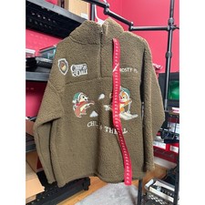 Disney Chip  Dale Sherpa Quarter Zip Pullover Brown XL Frosty Fun NWT