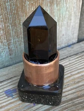 Orgone Cloudbuster with Smoky Quartz Scepter Point & Copper Pipe