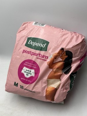 Postpartum Underwear Incontinence Medium Depend Women Adult Maximum-18PK