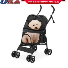 Durable Pet Stroller Adjustable Canopy Breathable Mesh Easy to Carry All Terrain