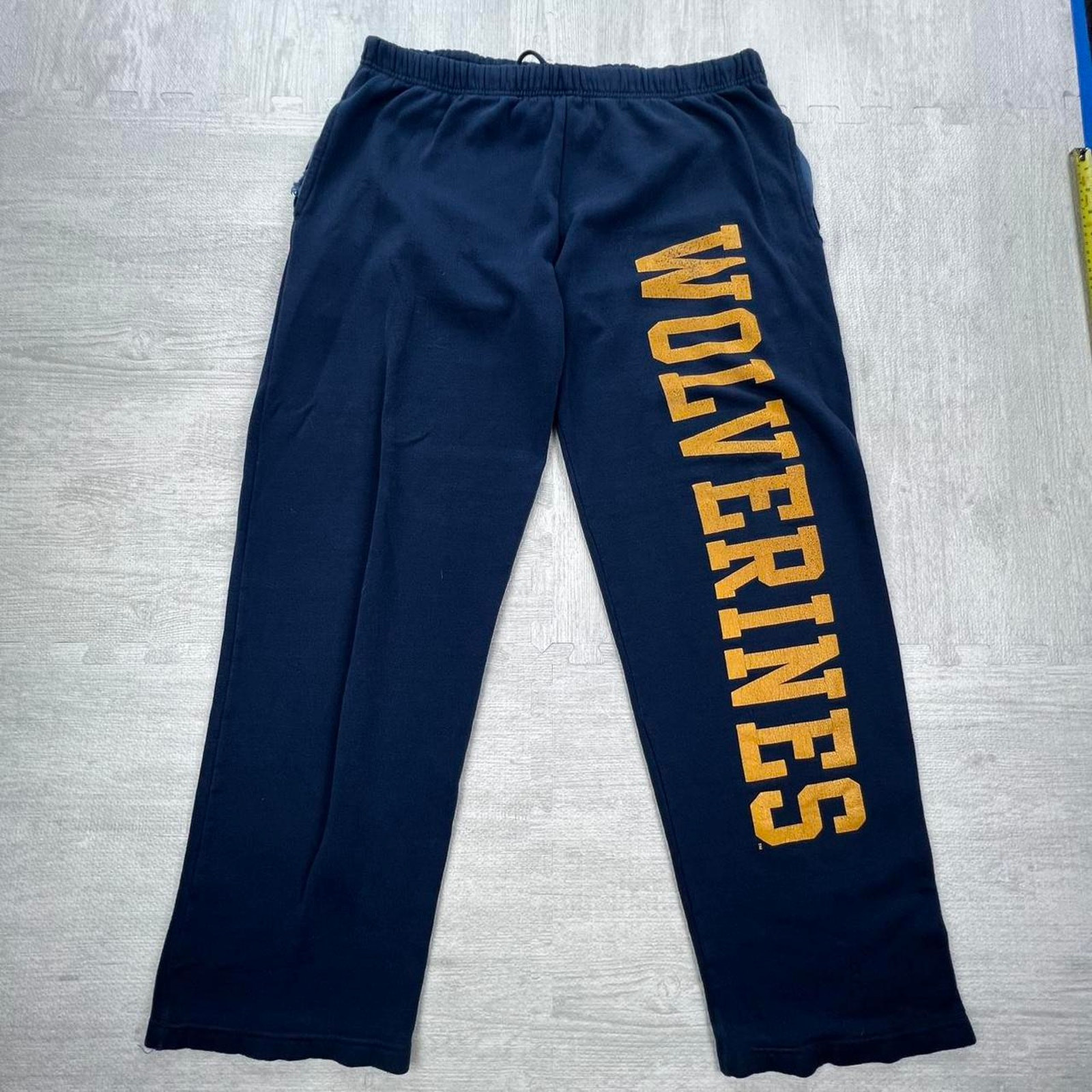 Vintage 90s Michigan Wolverines Sweatpants Size: L Blue Yellow NCAA College