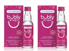 2 Sodastream Bubly Drops Raspberry Unsweetened Natural Flavor Essence 1.36oz