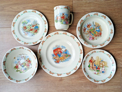 Vintage 70er Jahre Royal Doulton Bunnykins Sammlung - 6 Stück