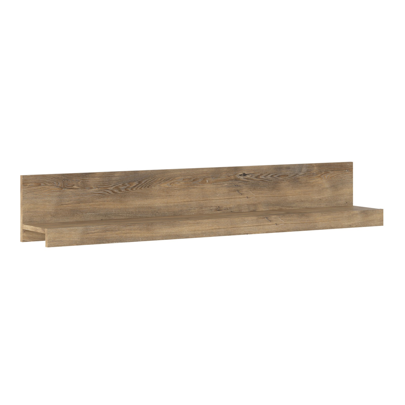 135cm Floating Wall Shelf - Chestnut & Grey, Modern Display & Storage