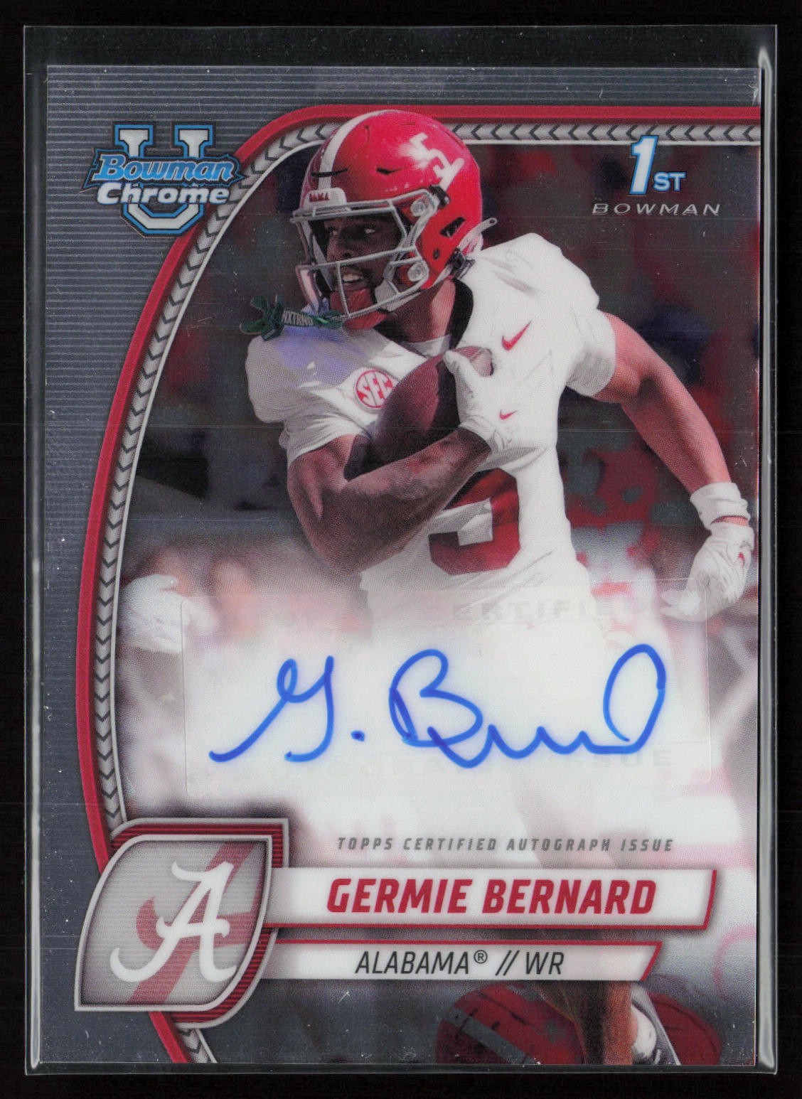 Germie Bernard 2024 Bowman University Chrome #PA-GBE Prospect Auto Alabama