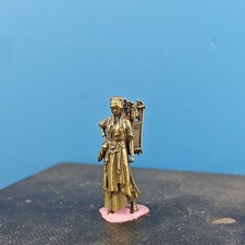 Brass Herb Picking Woman Figurine Chinese Miniature for Bonsai Rockery Decor