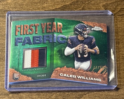 Caleb Williams [Green] #FYF-CW 2024 Topps Chrome First Year Fabric card