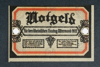 75 Pfennig 1922 Honnef Schutz u. Trutzbund Ostermond Drachenfels (626.1)
