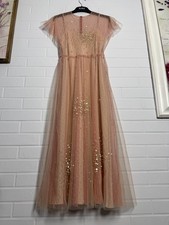 Red Valentino Women's Long Dress Sleeveless Polyester Pink-Beige Size 40 XS