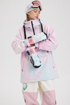 Nobaday PURE FREE FLUORSPAR Pink Thermo Print Ski/Snowboardjacke