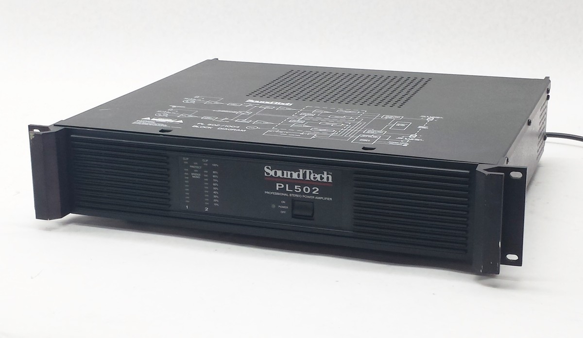 SOUNDTECH PL502 PL-502 2-CHANNEL PRO STEREO POWER AMPLIFIER AMP