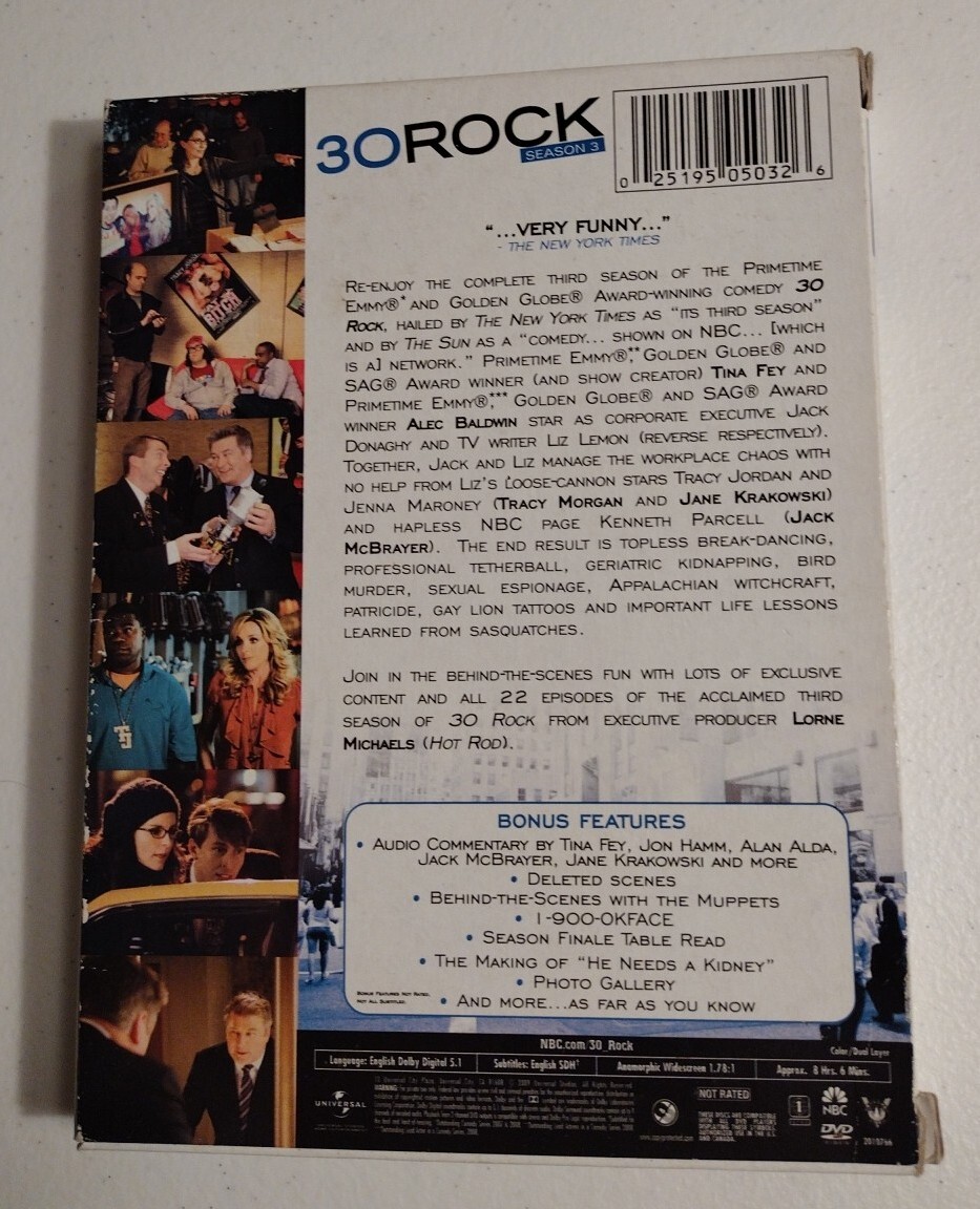NEW SEALED 30 ROCK Complete Season 3 DVD 3-Disc Set TINA FEY