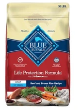Blue Buffalo Life Protection Adult Beef and Brown rice recipe  Dry Dog Food 30lb
