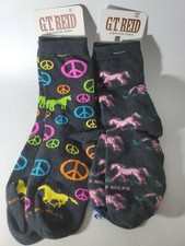 2 PAIR Horse Print Socks Socks Size Youth 13, 1-5 