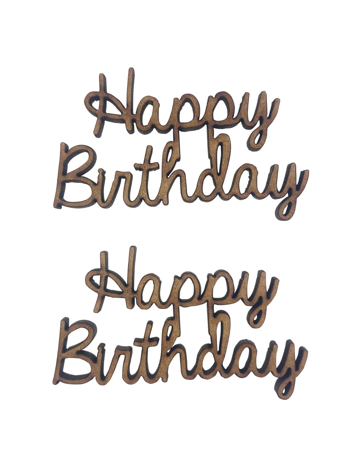 6x Happy Birthday Words 5cm Wood Craft Embelishments Laser Cut Shape MDF