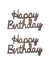 6x Happy Birthday Words 5cm Wood Craft Embelishments Laser Cut Shape MDF