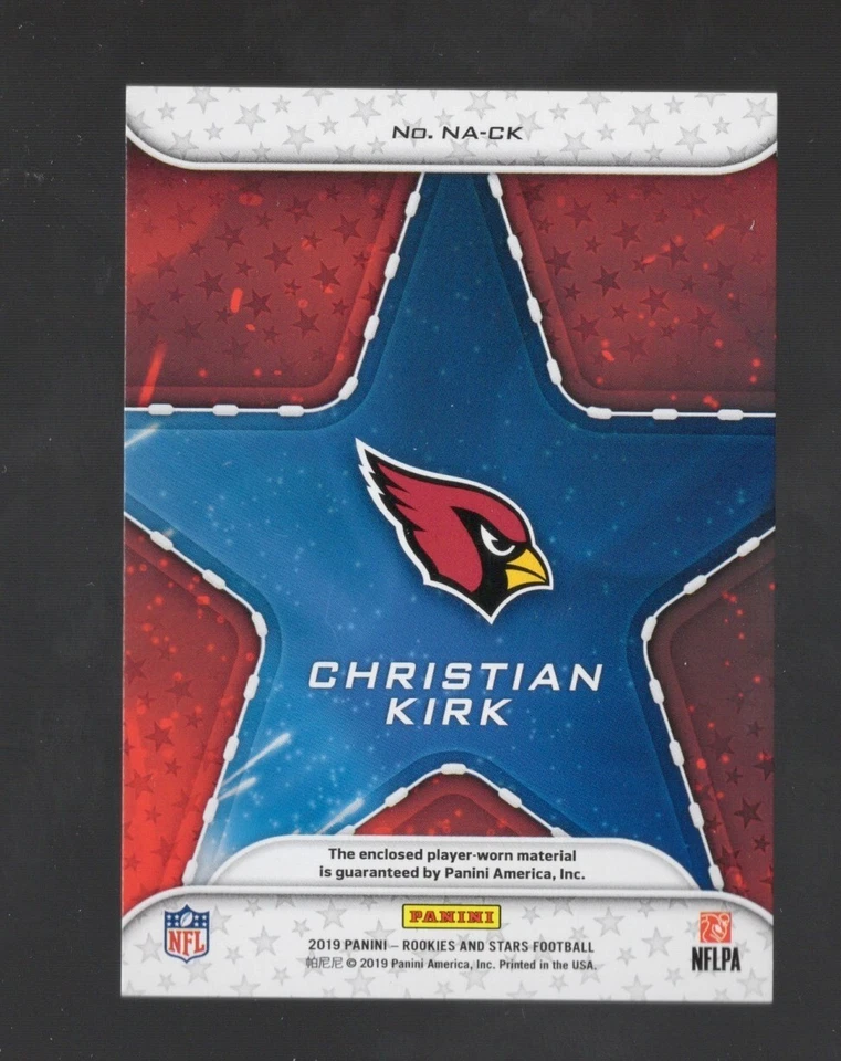 2019 Rookies & Stars Christian Kirk Red Parallel NFL Authentic Patch #NA-Ck MINT - Image 2 of 2