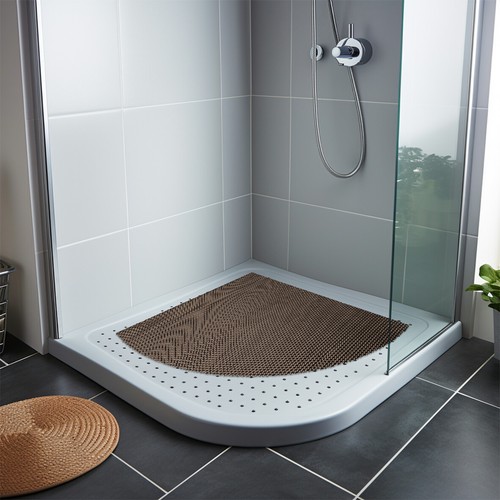 PVC Shower Bath Mat Reversible Anti-Slip Dual Colour Bathroom Shower Floor Mat - Picture 15 of 34