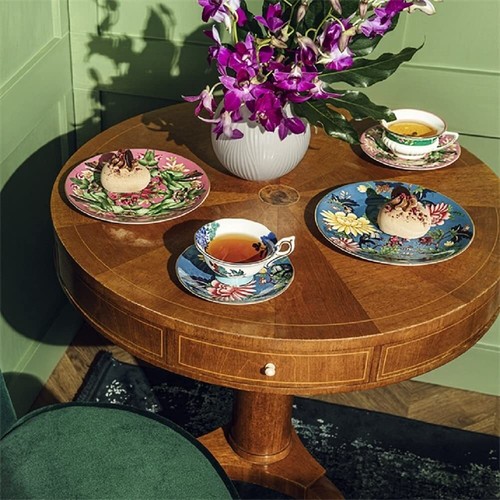 Wedgwood Wanderlust Sapphire Garden Tea Cup & Saucer 180m Wedding Gift Japan New - Picture 2 of 2