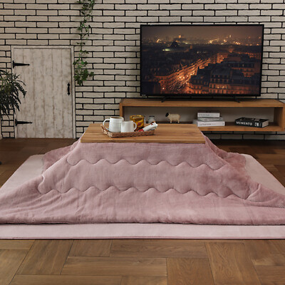 HAGIHARA Kotatsu Futon Fluffy Flannel Simple Table Washable Pink Japan 2874
