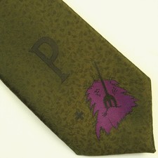 Mens Novelty Tie Olive Green Chef Onion Comic Cartoon Skinny USA Made 58"x2.5"