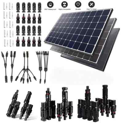 Solar Panel Y/T Branch Cable Connection Waterproof Adapter Extension Free Ship