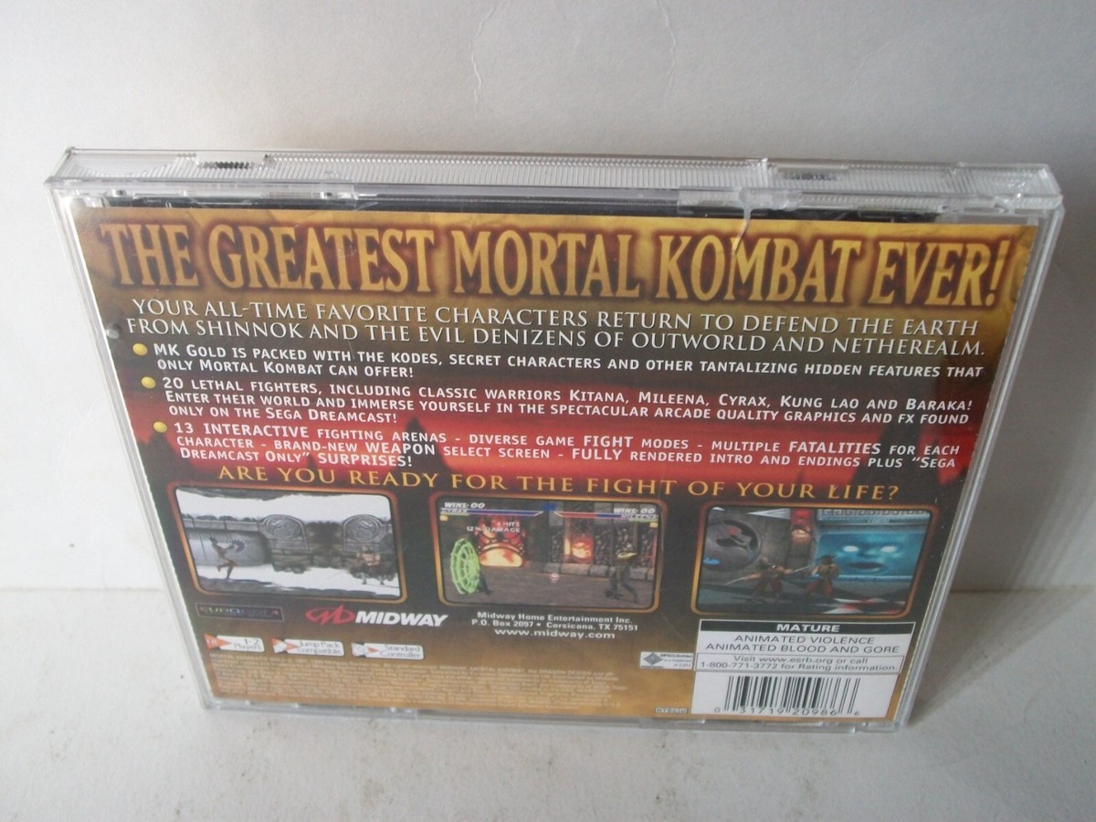 Mortal Kombat Gold Sega Dreamcast *OOS* | eBay