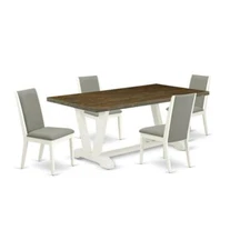 East West Furniture V077LA206-5 5-Piece Fashionable Modern Dining Table Set...