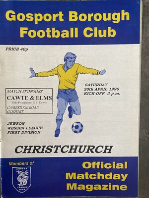 Gosport Borough v Christchurch 20/04/96 (Jewson Wessex League