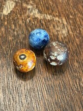 3 Antique Bennington Clay Marbles