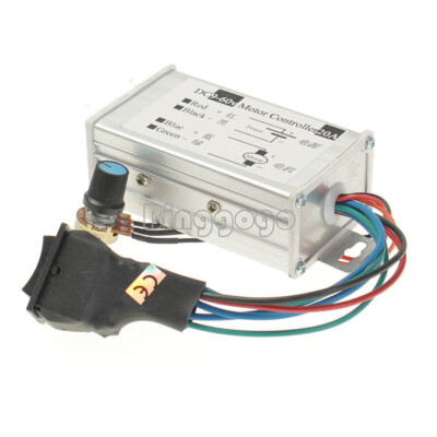 PWM Max 20A 12V 24V DC Motor Stepless Variable Speed Control Controller Switch E