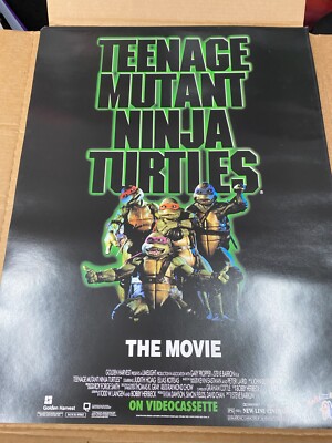 Rare Vintage Original Teenage Mutant Ninja Turtles The Movie Poster 17X22 TMNT