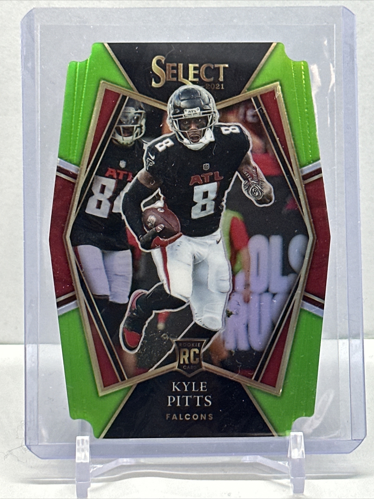 2021 Select Kyle Pitts Lime Green Die Cut #/349 Premier Rookie Falcons RC