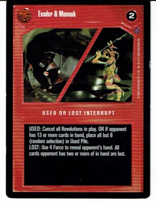STAR WARS CCG REFLECTIONS II DARK SIDE PREMIUM CARD EVADER & MONNOK ex