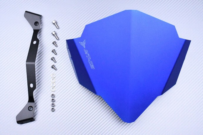 Pare-brise en aluminium bleu pour moto YAMAHA MT03 320 de 2016 à 2019