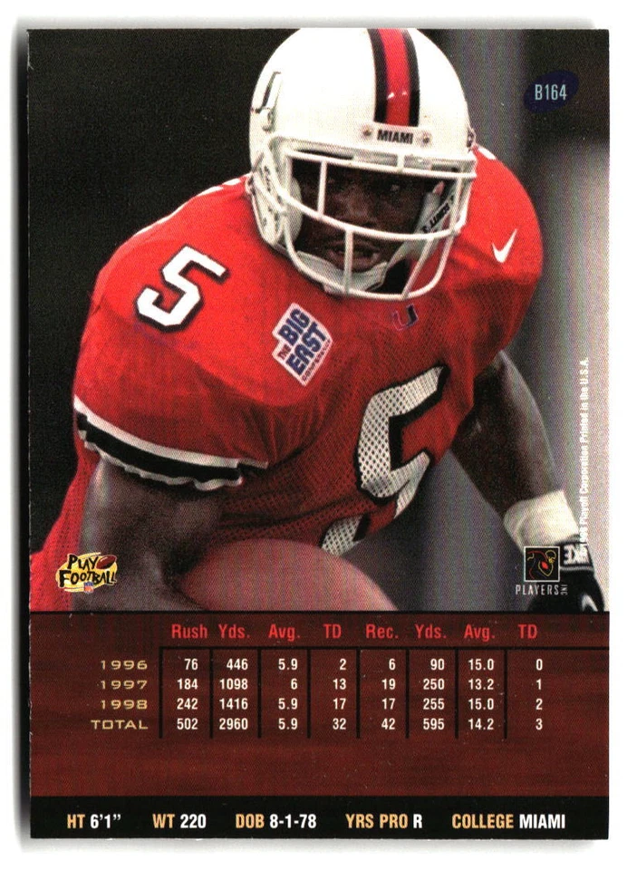 1999 Playoff Prestige SSD #B164 Edgerrin James - Image 2 of 2