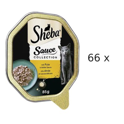 66 x 85 g Sheba Sauce Collection (  10,33/kg) mit Pute in heller Sauce