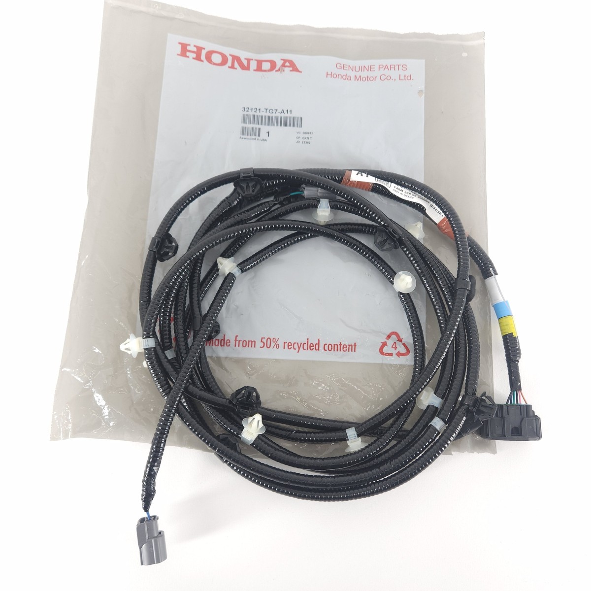 Genuine OEM Honda 32121-TG7-A11 Front Bumper Electrical Harness