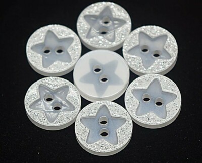 10 Stück Rundstern Zwei Löcher Knopf 12,5 mm 