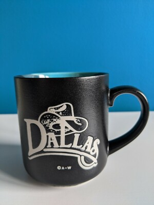 Vintage DALLAS Japan Mug by A-W Stoneware Drip Glaze NEW Embossed HTF RARE