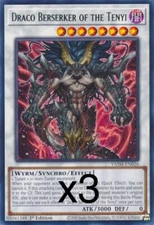 3X Yugioh Draco Berserker of the Tenyi VASM-EN026 Rare 1st Edition NM