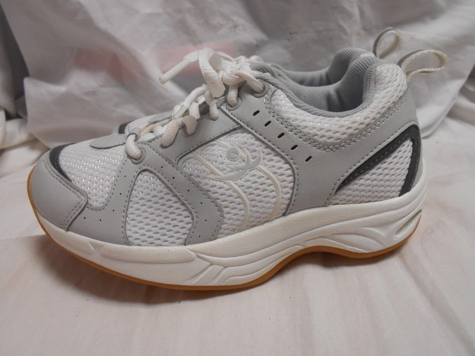 NUEVAS Zapatillas Chung Shi Damas Cómodas Gris/Blanco Cuero/Tela AGR Sello 5 Foto 3 de 4