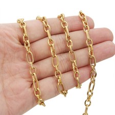 2meters Gold/Silver Stainless Steel Textured Oval Link Chains 6mm