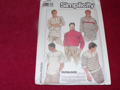   SIMPLICITY #8410 - MEN'S ( 5 STYLE ) PULLOVER KNIT TOP PATTERN  SM - XL   FF