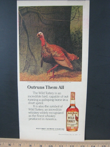 1983 Vintage Print Ad Wild Turkey Kentucky Straight Bourbon Whiskey Drink Art - Picture 2 of 2
