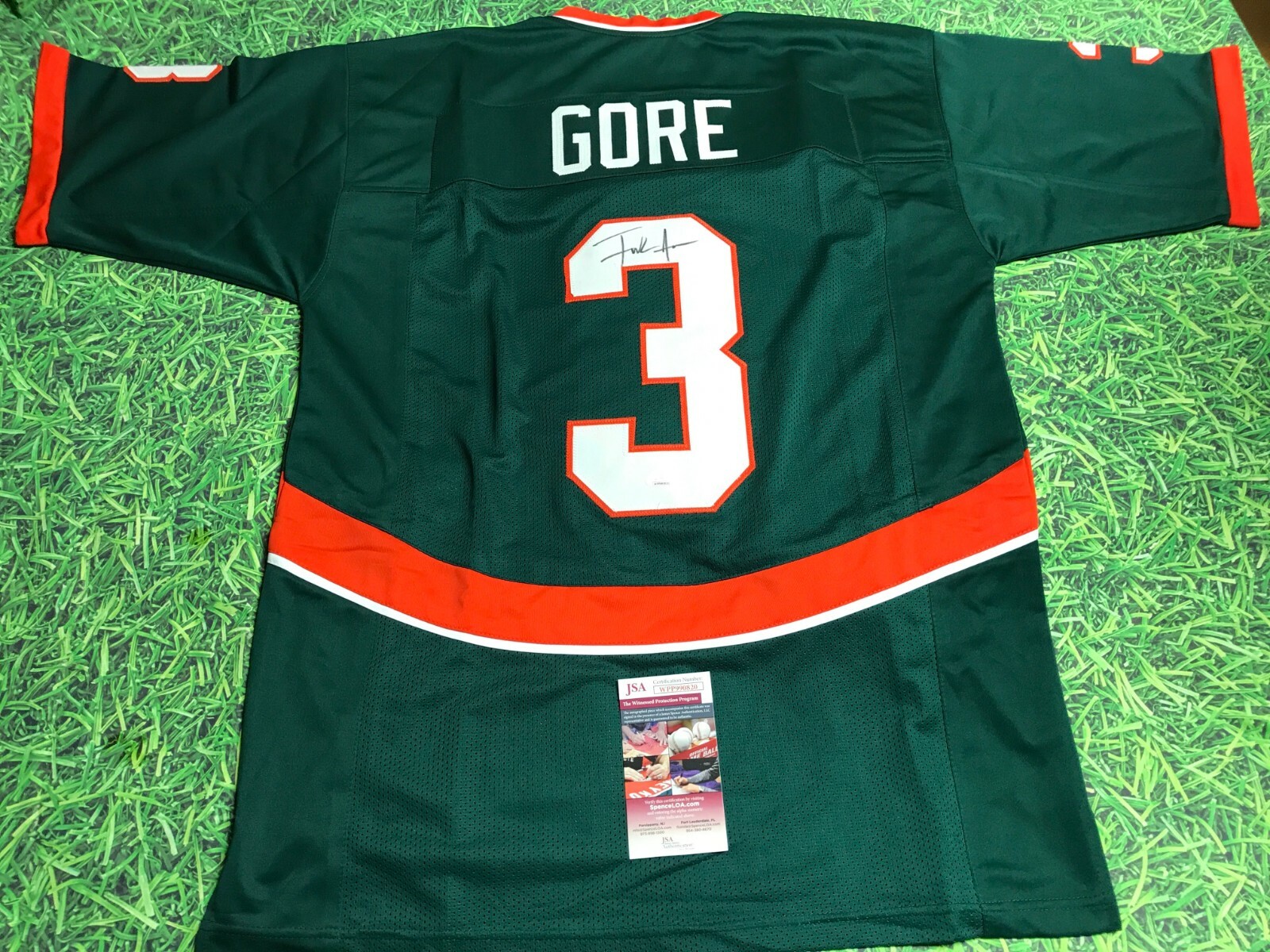 Frank Gore Autographed Signed Miami Hurricanes JERSEY JSA 