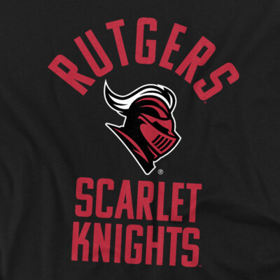 Rutgers University Adult T-Shirt Scarlet Knights Logo, Black, S